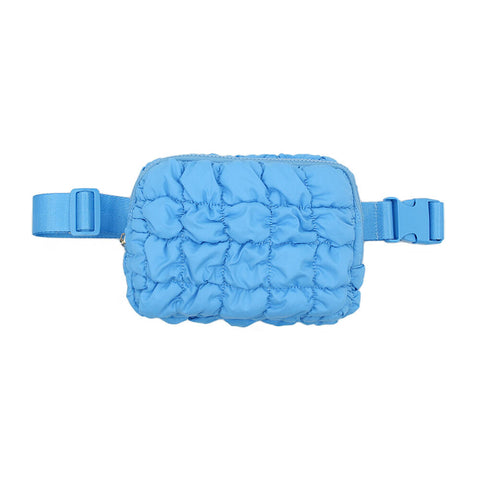 Blue Puffer Waist Bag