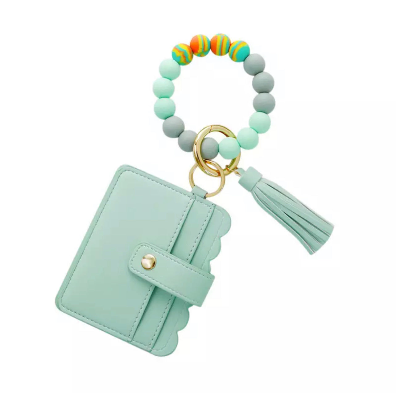 Wallet Wristlet Silicone Bead Tassel Keychains | Mavi Bandz